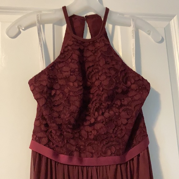 High Neck Dress in Wine - Picture 2 of 5
